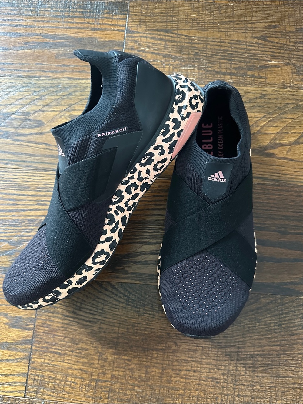 Adidas Ultraboost Slip On DNA Running Shoes in Black Leopard Print Women's 7